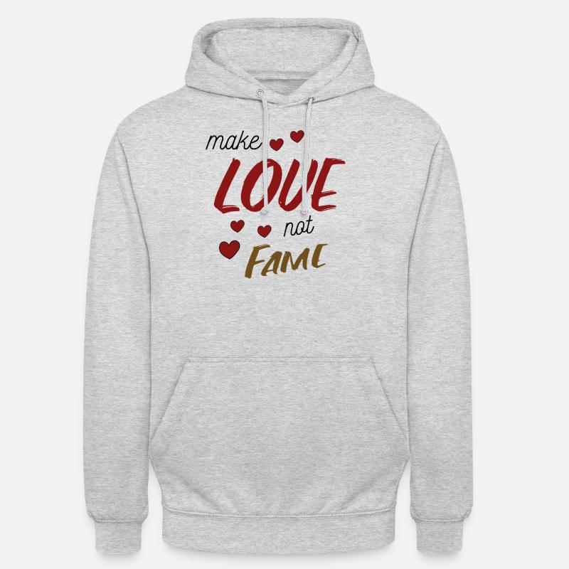 Faites l’amour, pas la gloire - Sweat-shirt à capuche unisexe - gris clair chiné