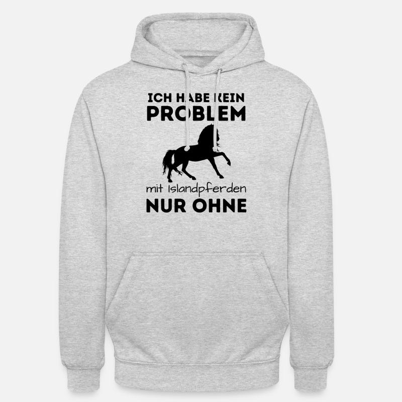 Problem mit Islandpferden - Unisex Hoodie - Hellgrau meliert