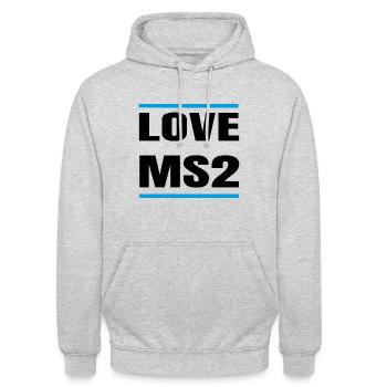 Mein Schiff 2 Liebe Shirt - Unisex Hoodie - Hellgrau meliert - Vorne - Alina (178cm) & Michal (187cm)