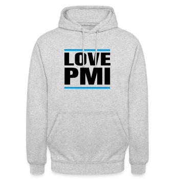 Love Airport Palma de Mallorca PMI - Unisex Hoodie - Hellgrau meliert - Vorne - Alina (178cm) & Michal (187cm)