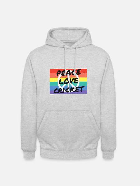 Frieden. Liebe. Kricket - Unisex Hoodie - Hellgrau meliert