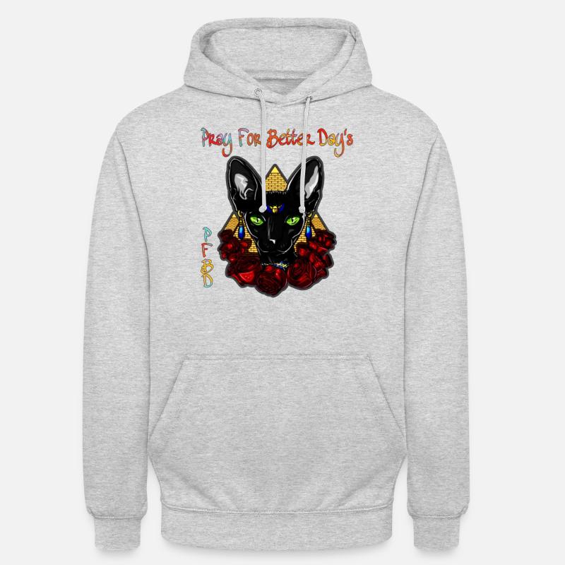 PFBD Pyramide Cat Roses logo - Unisex Hoodie - Hellgrau meliert