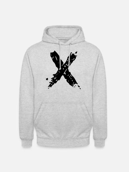 Letter X Brushstroke - Unisex Hoodie - light heather grey
