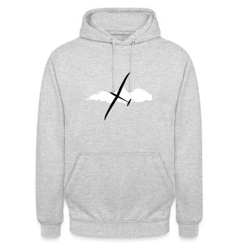 Glider Glider Glider Pilot Pilot - Unisex Hoodie - light heather grey - Front - Alina (178cm) & Michal (187cm)