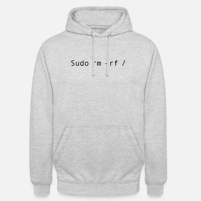 Linux-Codierung sudo rm -rf / - Unisex Hoodie - Hellgrau meliert