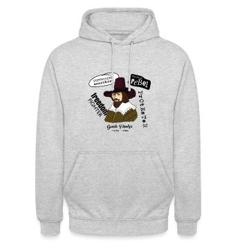 Guy Fawkes - Unisex Hoodie - light heather grey - Front - Alina (178cm) & Michal (187cm)