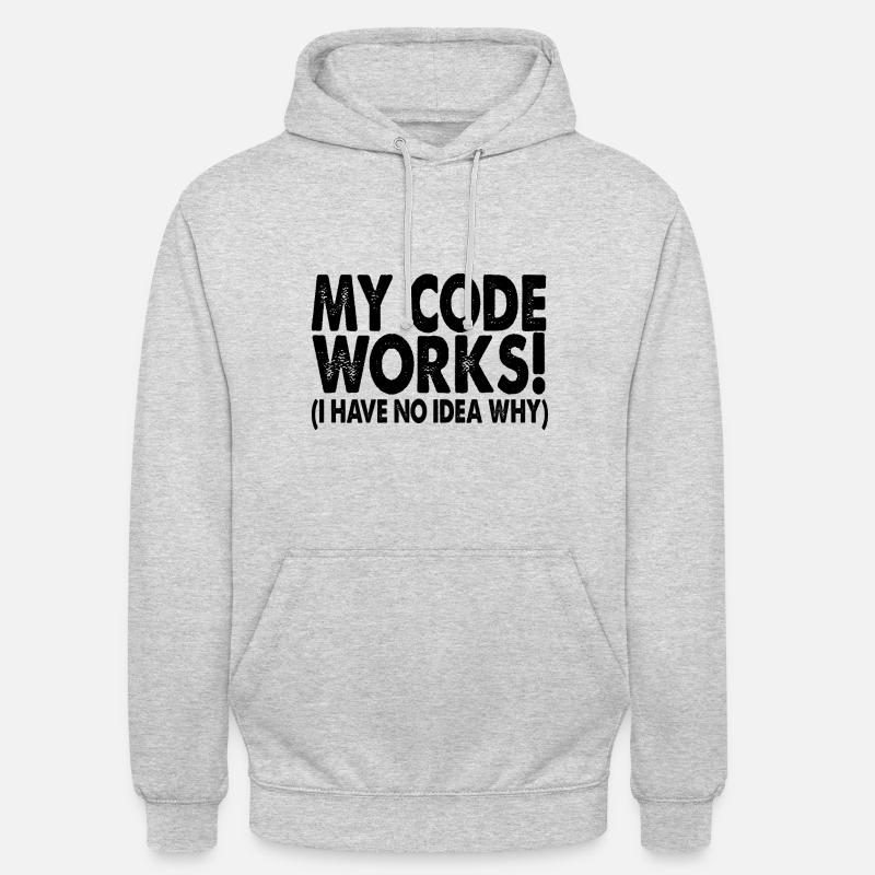 Coder - Sweat-shirt à capuche unisexe - gris clair chiné