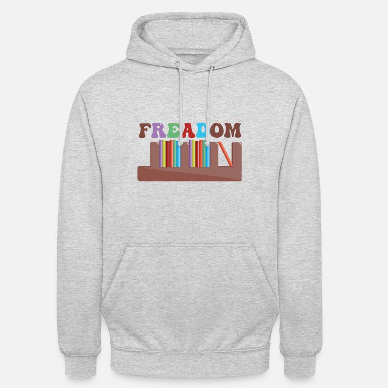 Liberté (Lecture) Conception - Sweat-shirt à capuche unisexe - gris clair chiné