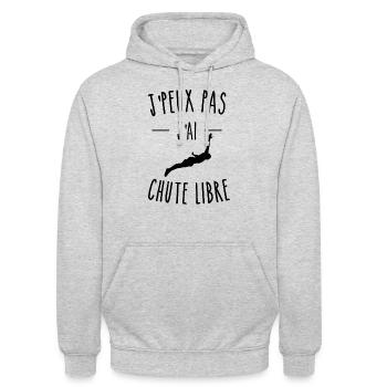 je peux pas j'ai chute libre humour - Sweat-shirt à capuche unisexe - gris clair chiné - Devant - Alina (178cm) & Michal (187cm)