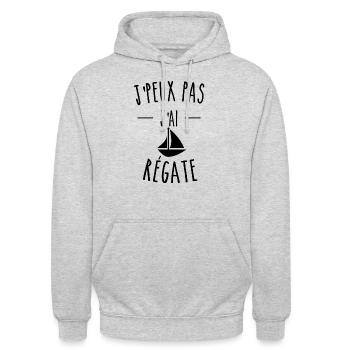 je peux pas j'ai régate humour - Sweat-shirt à capuche unisexe - gris clair chiné - Devant - Alina (178cm) & Michal (187cm)
