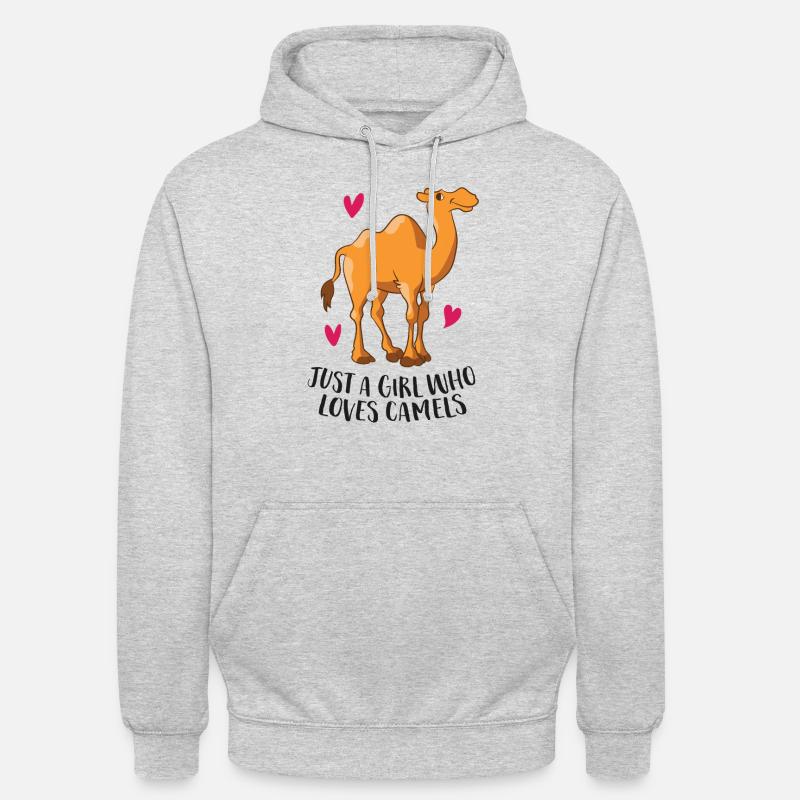 Nur Ein Mädchen Das Kamele Liebt Wüste Kamele - Unisex Hoodie - Hellgrau meliert