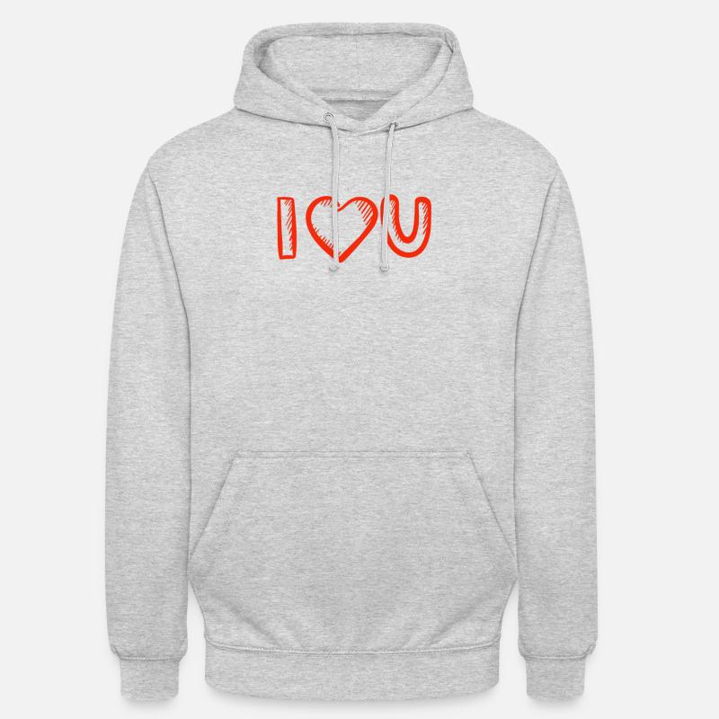 Saint-Valentin, Saint-Valentin, Saint-Valentin - Sweat-shirt à capuche unisexe - gris clair chiné