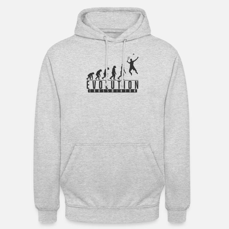 Crossminton Evolution Speedminton - Sweat-shirt à capuche unisexe - gris clair chiné