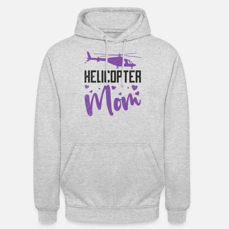 Helikopter Mama Kinder Mutter Eltern - Unisex Hoodie - Hellgrau meliert