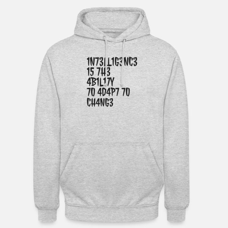 Citations drôles, citations drôles, citation cool, citation cool - Sweat-shirt à capuche unisexe - gris clair chiné