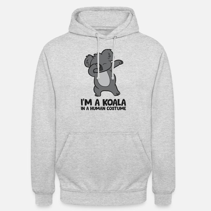 Ich bin ein Koala in einem menschlichen Kostüm - Unisex Hoodie - Hellgrau meliert