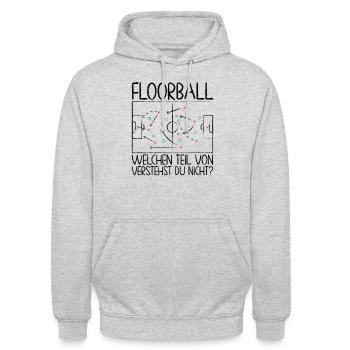 Floorball Floor Hockey Unihockey. - Unisex Hoodie - Hellgrau meliert - Vorne - Alina (178cm) & Michal (187cm)