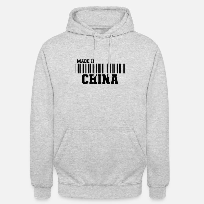 Made in China Barcode - Sweat-shirt à capuche unisexe - gris clair chiné