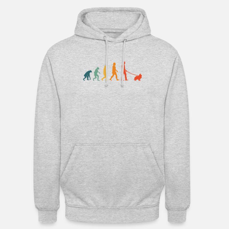Shetland Sheepdog Evolution Retro Sheltie - Unisex Hoodie - Hellgrau meliert