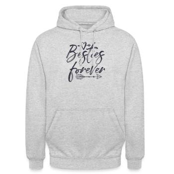 Besties forever - Unisex Hoodie - Hellgrau meliert - Vorne - Alina (178cm) & Michal (187cm)