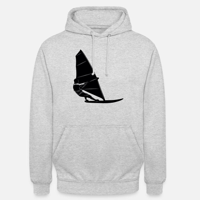 Silhouette de planche à voile - Sweat-shirt à capuche unisexe - gris clair chiné