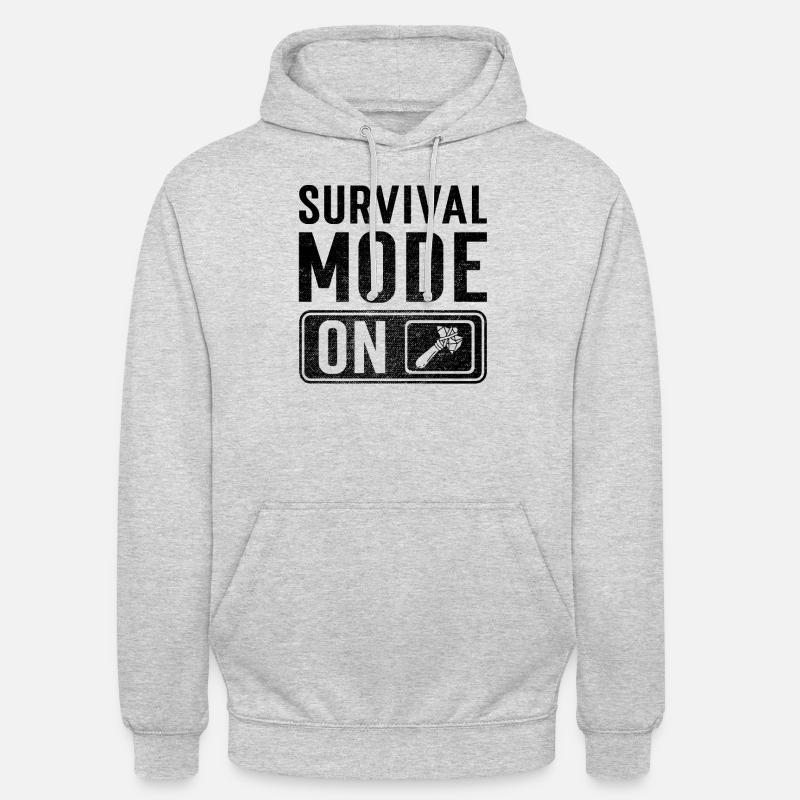 Mode Survie activé - Sweat-shirt à capuche unisexe - gris clair chiné