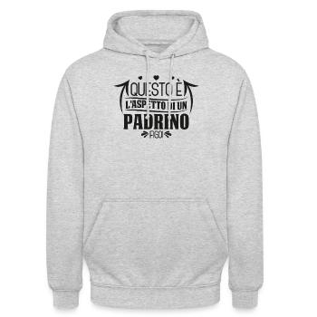 Questo è l'aspetto di un Padrino figo Miglior del - Unisex Hoodie - Hellgrau meliert - Vorne - Alina (178cm) & Michal (187cm)