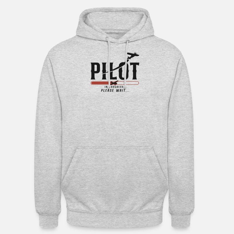 Airplane Pilot Future Pilot - Unisex Hoodie - Hellgrau meliert