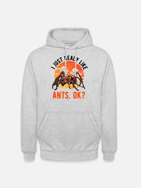 Ik hou gewoon echt van Mieren Mieren - Uniseks hoodie - lichtgrijs gemêleerd