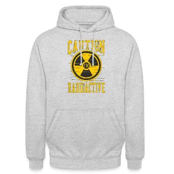 Attenzione sono chemioterapia radioattiva chemio - Felpa con cappuccio unisex - grigio chiaro melange - Fronte - Alina (178cm) & Michal (187cm)