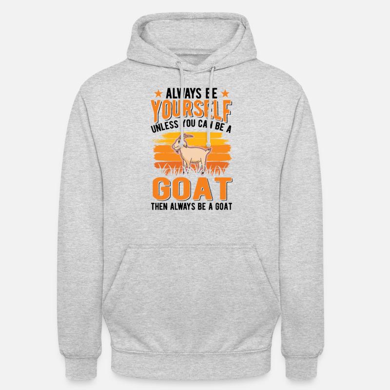 Chèvre Chèvre Chèvre Hôte Chèvre - Sweat-shirt à capuche unisexe - gris clair chiné