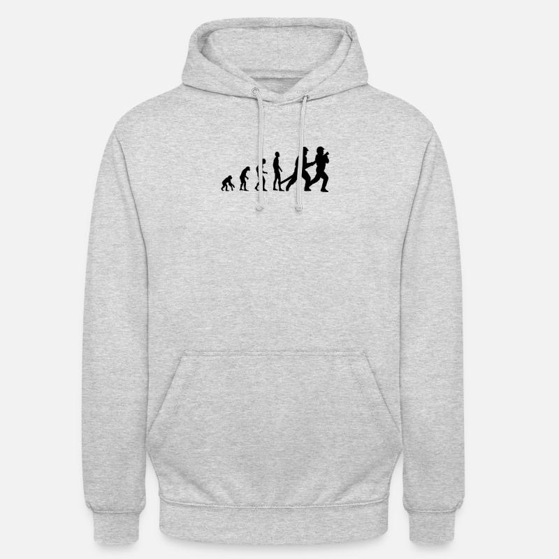 Évolution des pompiers - Sweat-shirt à capuche unisexe - gris clair chiné