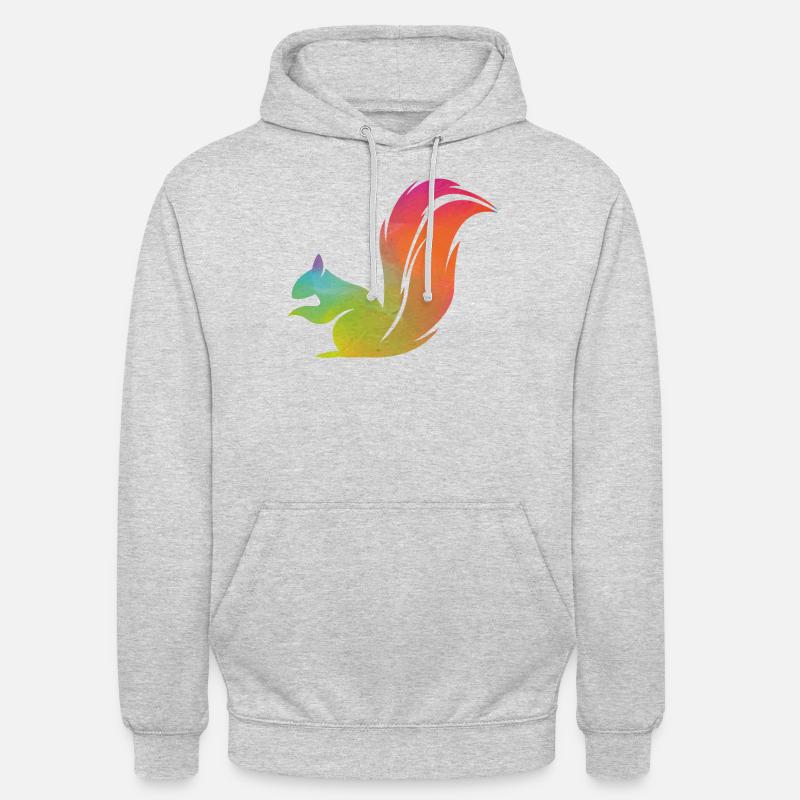 Aquarelle de gland d’écureuil - Sweat-shirt à capuche unisexe - gris clair chiné