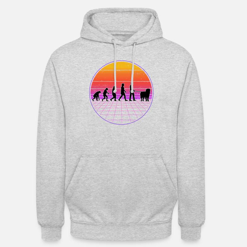Leonberger Evolution Vaporwave - Sweat-shirt à capuche unisexe - gris clair chiné