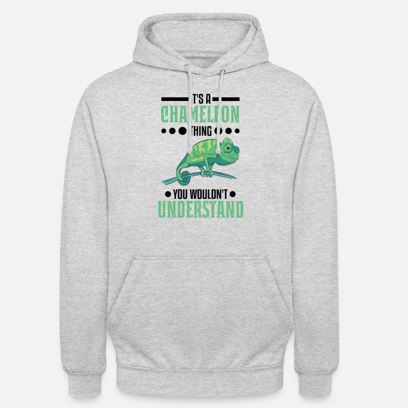 Chamäleon Ding Geschenk Chameleon - Unisex Hoodie - Hellgrau meliert