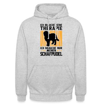 Brauche nur Schafpudel zotthaariger Hütepudel - Unisex Hoodie - Hellgrau meliert - Vorne - Alina (178cm) & Michal (187cm)