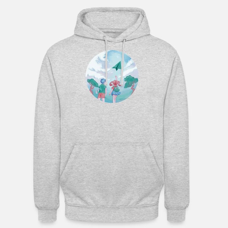 Papier-Flugzeug-Pilot Lehrer-Schulkinder - Unisex Hoodie - Hellgrau meliert