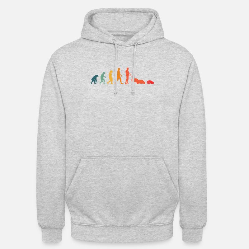 Mähroboter Evolution Retro Rasenroboter - Unisex Hoodie - Hellgrau meliert