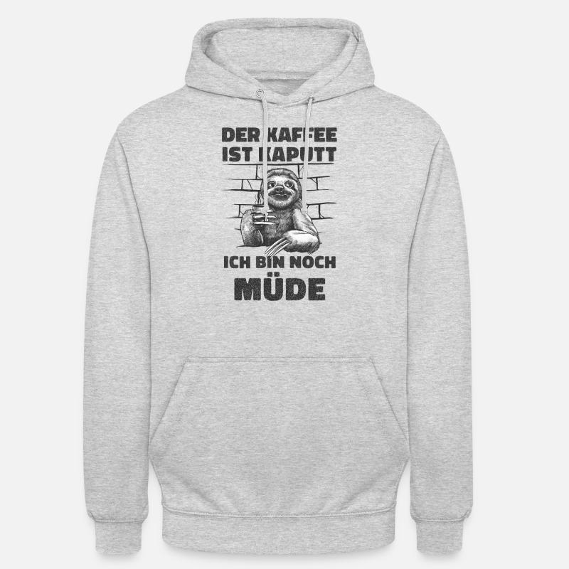 Kaffeetrinker Morgenmuffel Kaffeeliebhaber - Unisex Hoodie - Hellgrau meliert