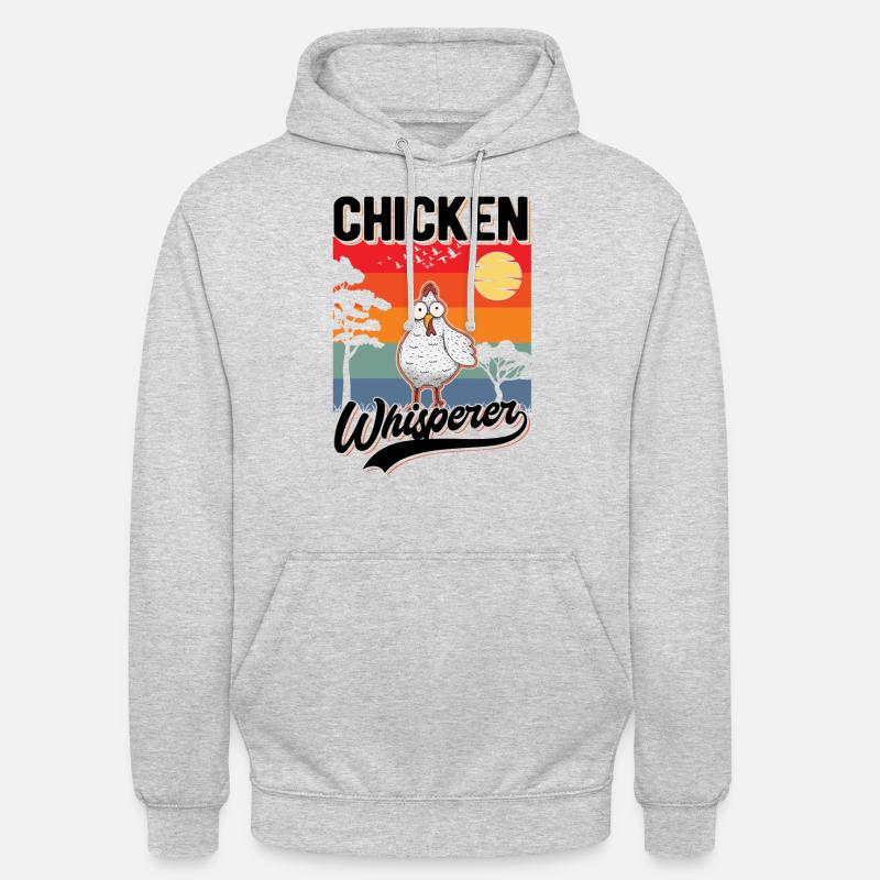 Poulet Chuchoteur Éleveur de poulet - Sweat-shirt à capuche unisexe - gris clair chiné