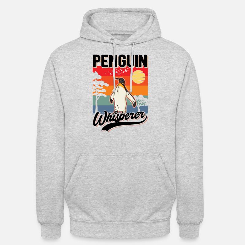 Pinguin Flüsterer Pingouin Chuchoteur - Sweat-shirt à capuche unisexe - gris clair chiné