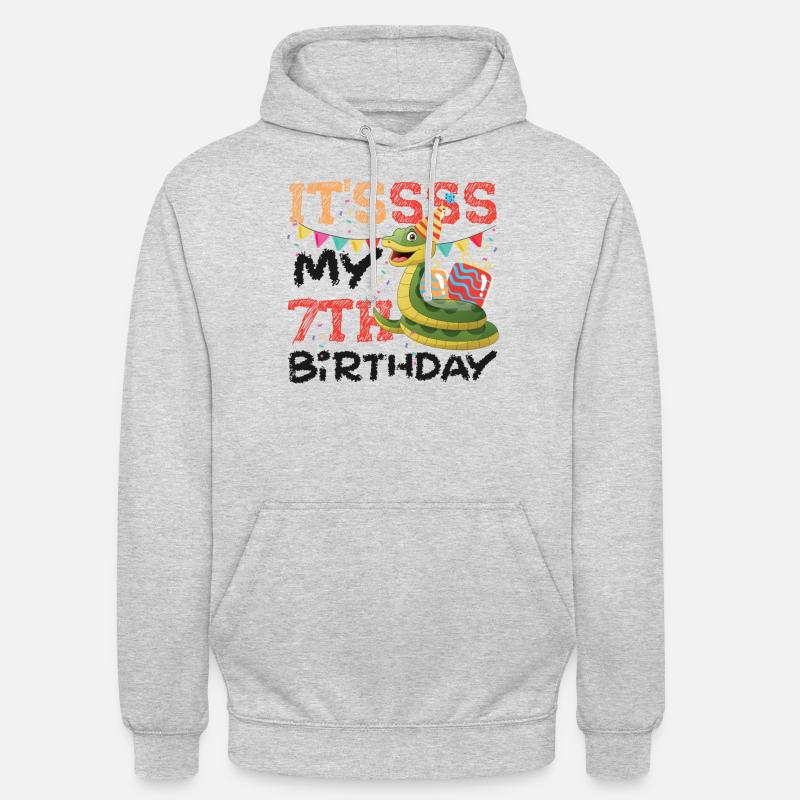 Snake Serpent It'ssss My 7th - Unisex Hoodie - Hellgrau meliert