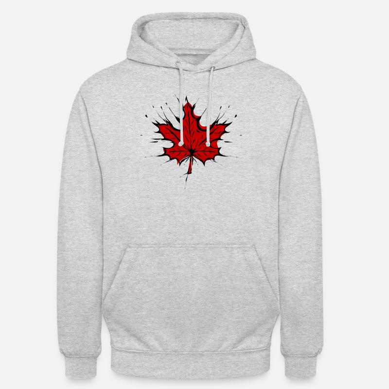 Maple Maple Leaf - Sweat-shirt à capuche unisexe - gris clair chiné