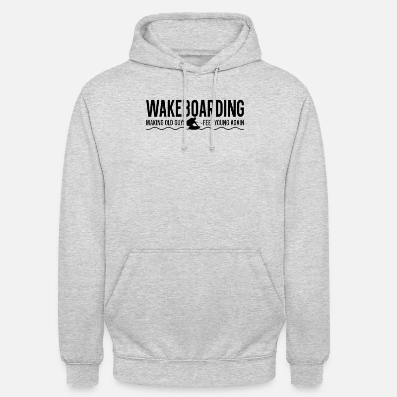 Wakeboard Wakeboarden Wakeboarder Geschenkidee - Unisex Hoodie - Hellgrau meliert