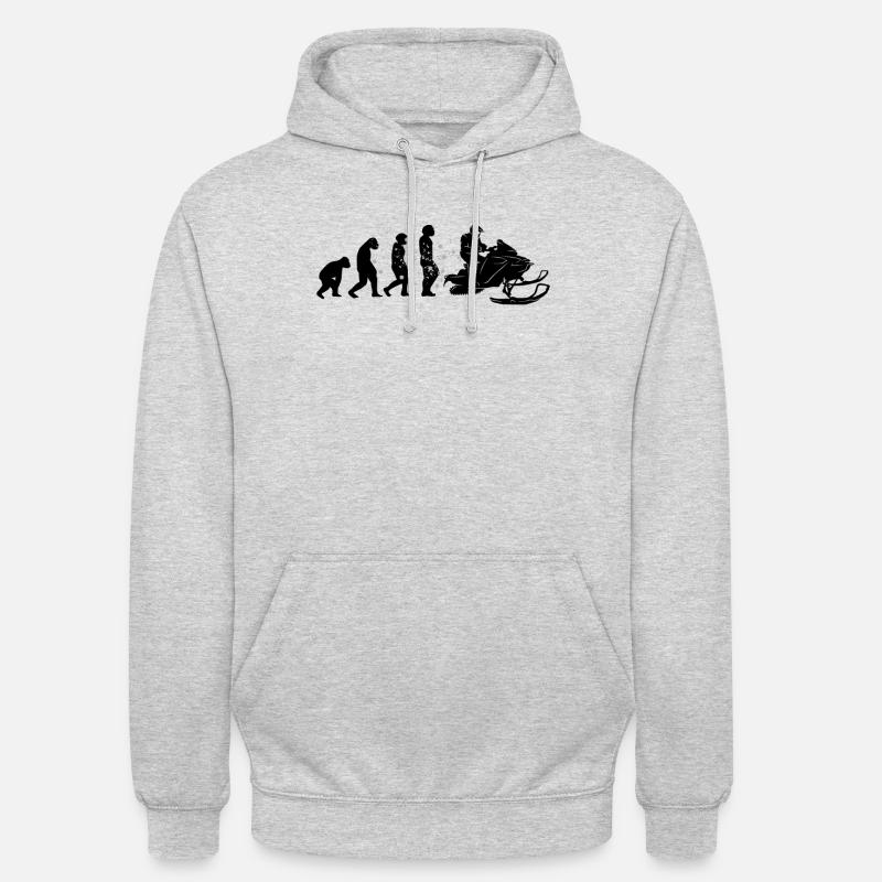 Snowmobile driver Snowmobile Evolution - Unisex Hoodie - light heather grey