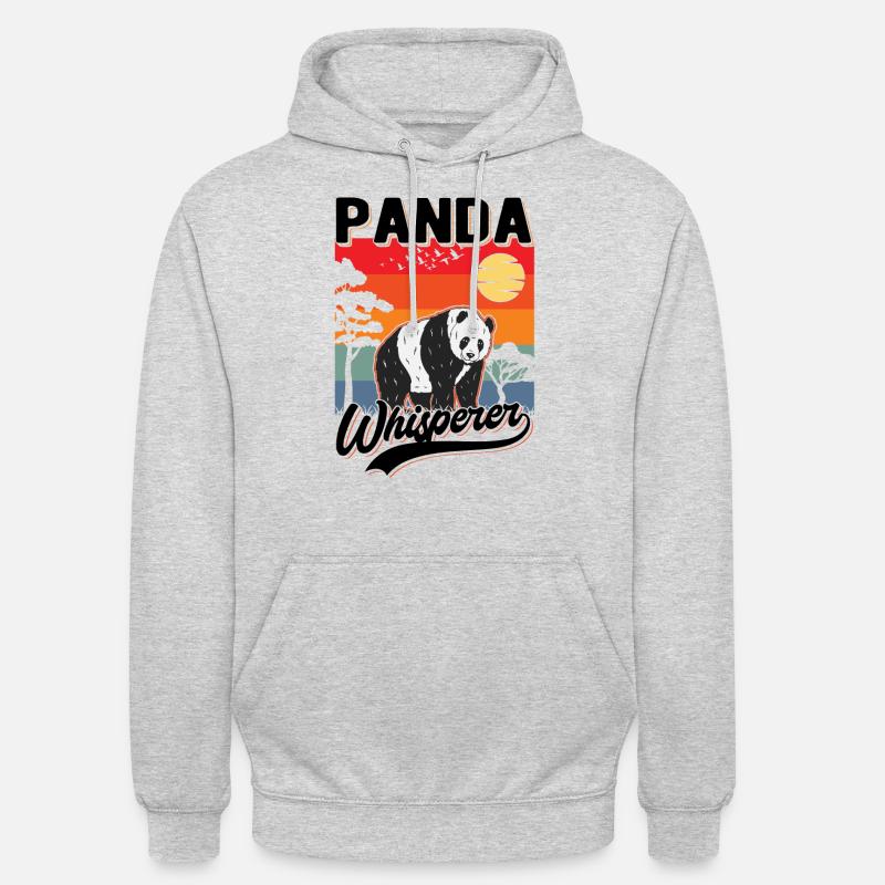 Panda Flüsterer Panda Whisperer - Sweat-shirt à capuche unisexe - gris clair chiné