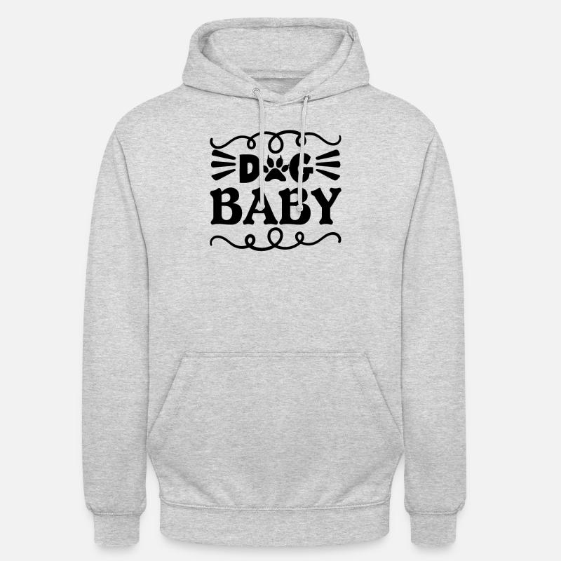 Chien Bébé - Sweat-shirt à capuche unisexe - gris clair chiné