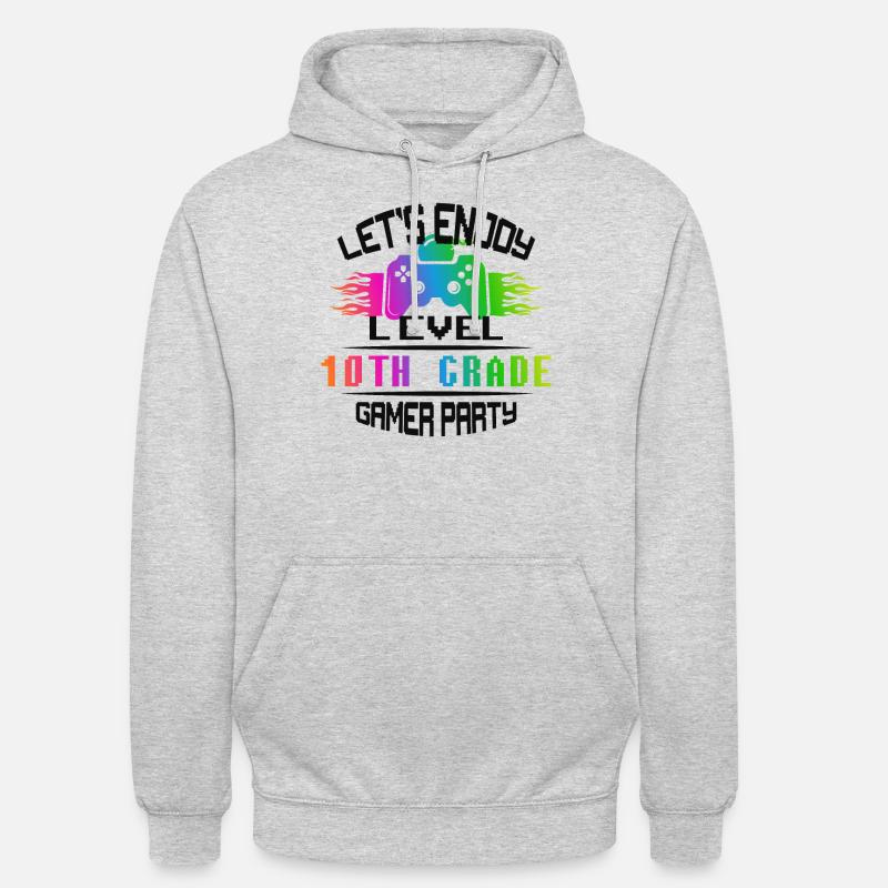 Level 10TH GRADE keep calm and game on - Unisex Hoodie - light heather grey