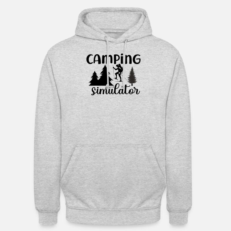 Simulateur de camping - Sweat-shirt à capuche unisexe - gris clair chiné