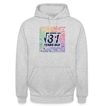 Root Division 81 Jahre alt, lustiger Matheliebhaber - Unisex Hoodie - Hellgrau meliert - Vorne - Alina (178cm) & Michal (187cm)